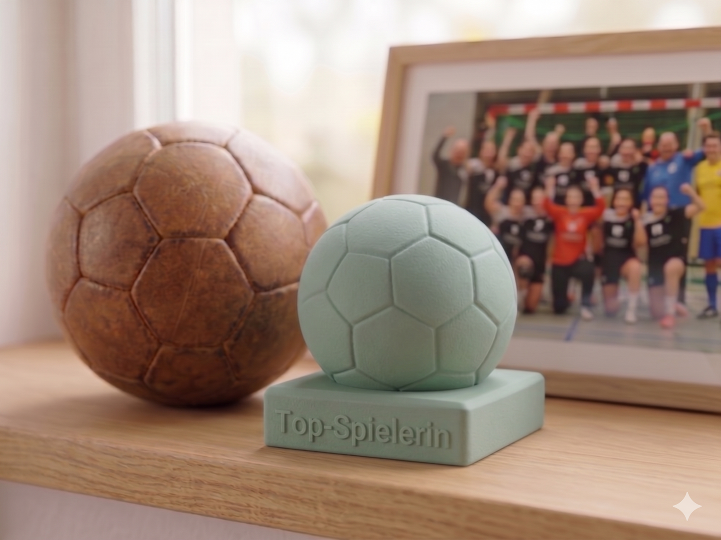 Handball-Dekoration aus Keramik – Handgefertigtes Unikat